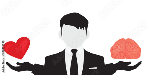 Life balance love and emotions. vector