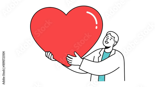 Caring with a Heart: A person tenderly holds a vibrant heart, symbolizing compassion, empathy, and care.