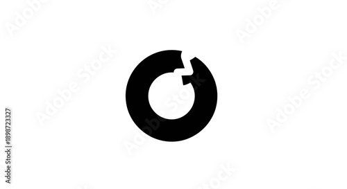 Black Circular Logo with Gap Design.