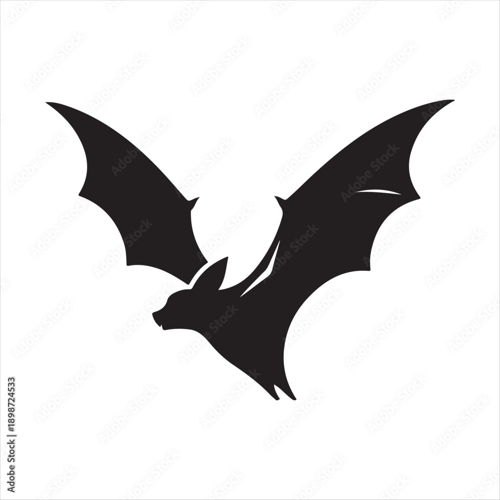 Fototapeta premium bat flying vector silhouette line art logo idea illustration