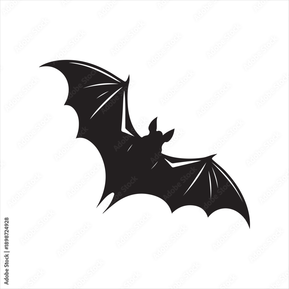 Fototapeta premium bat flying vector silhouette line art logo idea illustration