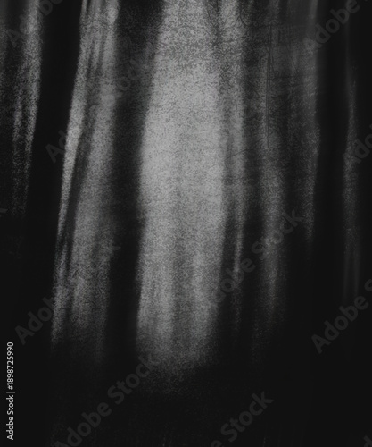Scary grunge horror forest, old film effect, spooky night landscape