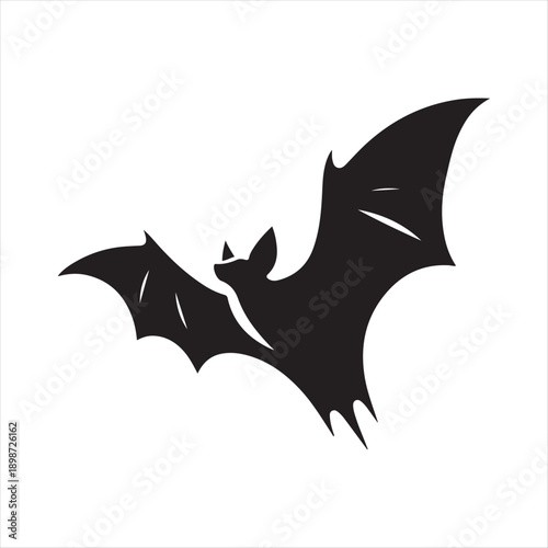 bat flying vector silhouette line art logo idea illustration