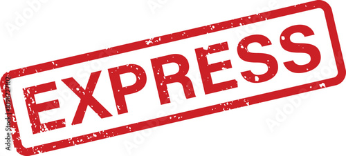 Bold red grunge effect stamp displaying the word EXPRESS on a clean white surface
