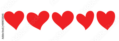 Collection of Heart icon, Symbol of Love Icon in different style. Modern design Isolated on white Background.