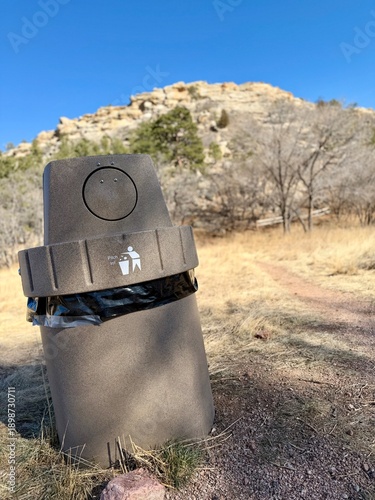 Trash Can on Nature Trail