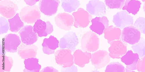 Seamless vector watercolor pattern featuring soft pink and lavender splashes in a hand-painted, organic style. Perfect for beauty branding, stationery, and creative projects 
