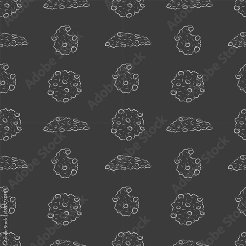 chocolate chip cookies pattern. chocolate cookies seamless pattern. doodle cookies seamless pattern. doodle chocolate cookies background
