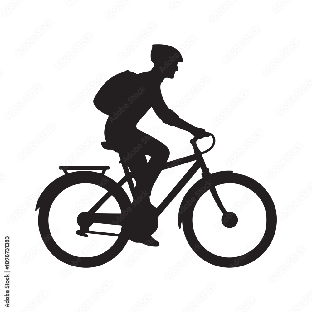 Obraz premium bicycle commuter vector silhouette line art icon idea collection