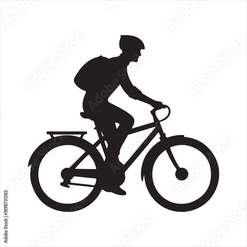 bicycle commuter vector silhouette line art icon idea collection