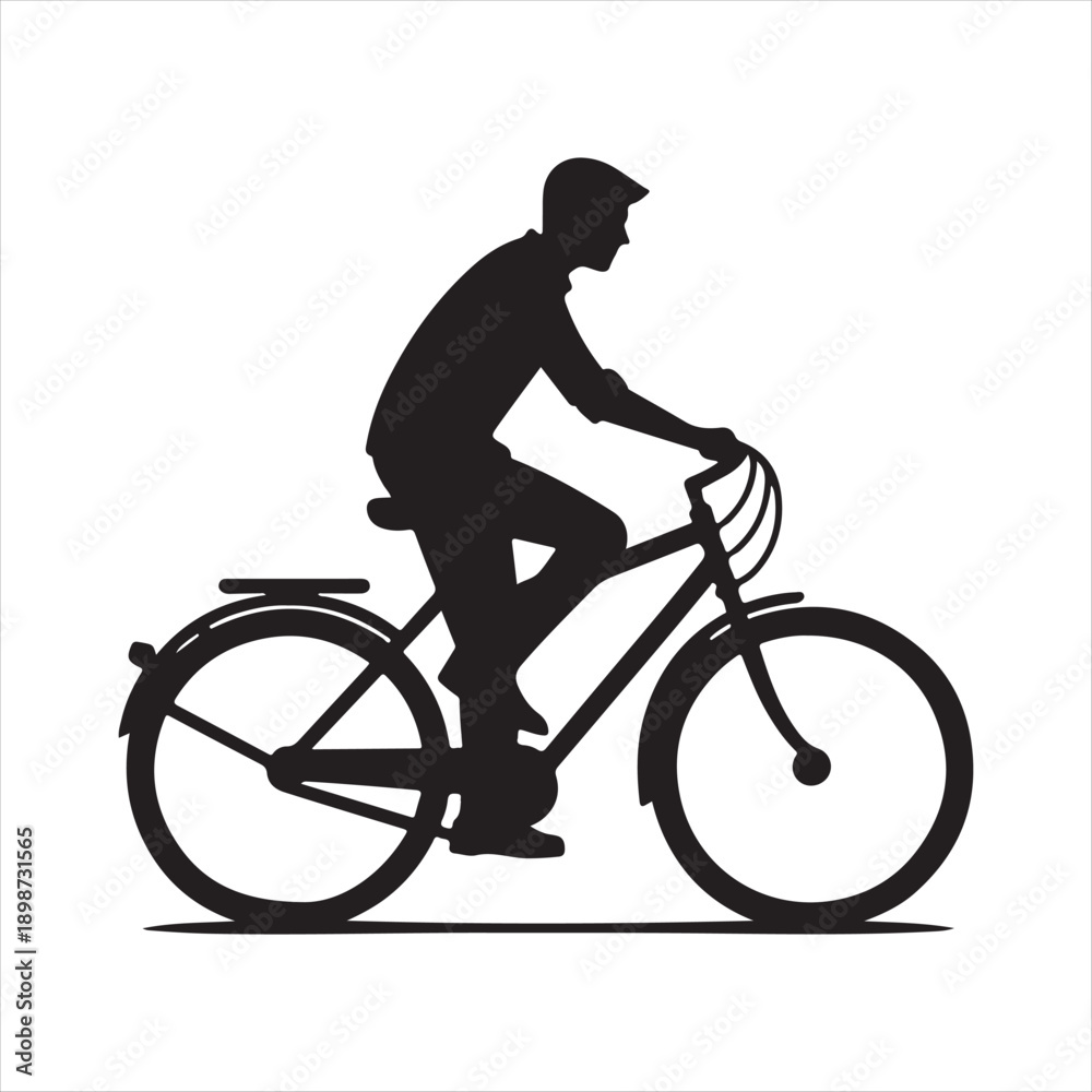 Obraz premium bicycle commuter vector silhouette line art icon idea collection