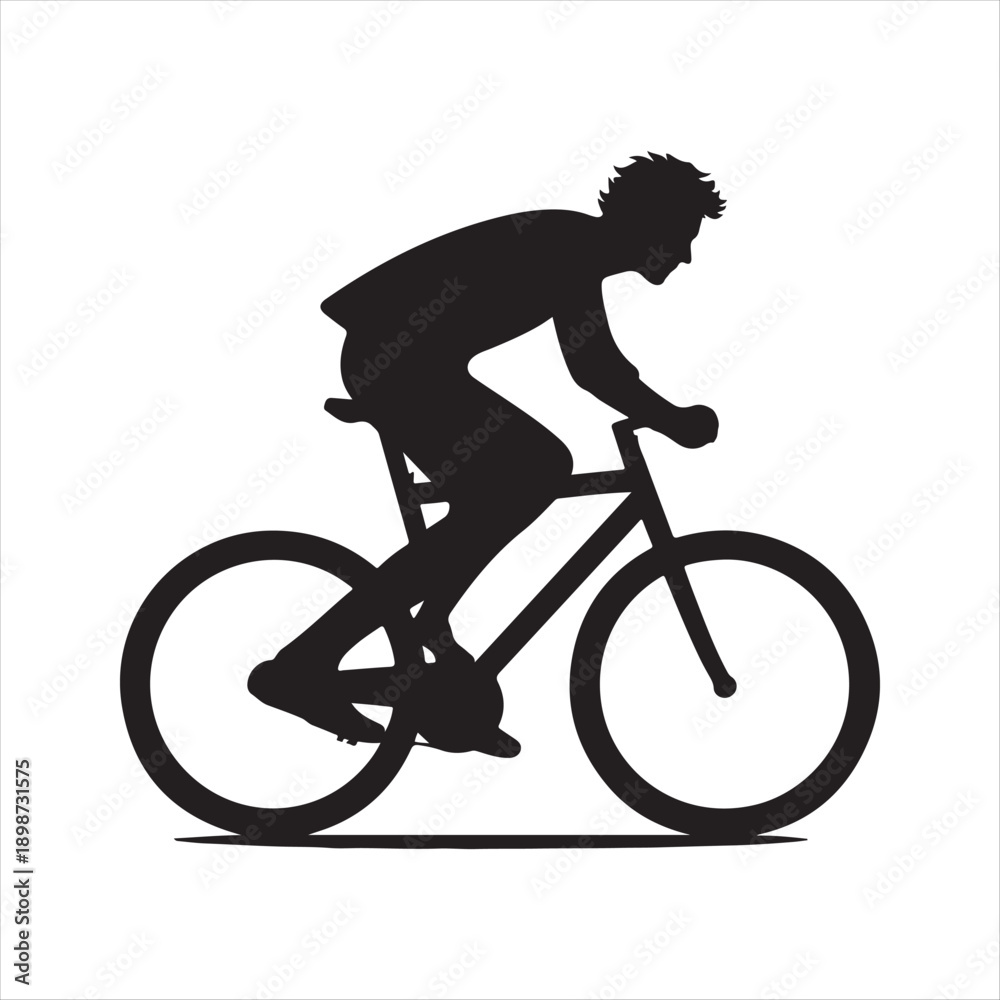 Fototapeta premium bicycle commuter vector silhouette line art icon idea collection