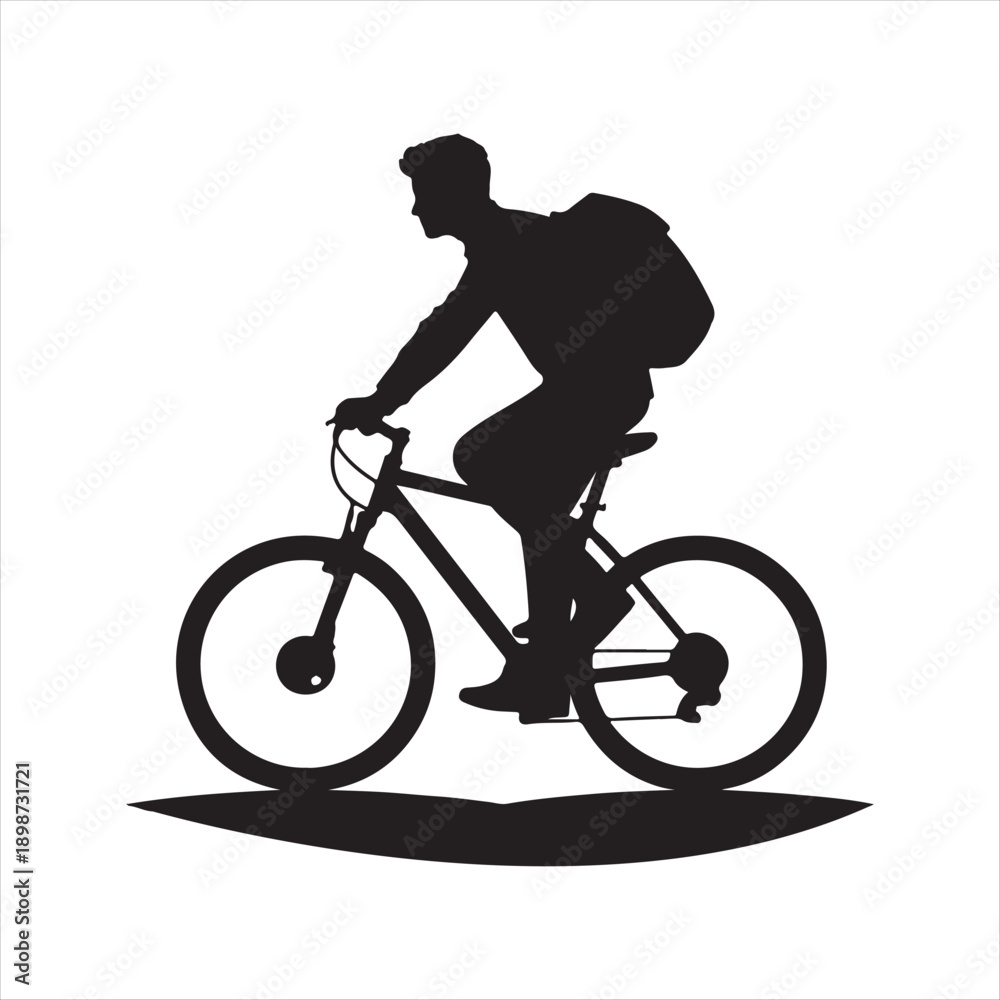 Naklejka premium bicycle commuter vector silhouette line art icon idea collection
