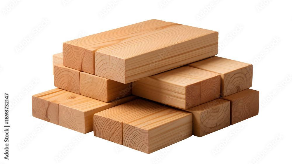 Fototapeta premium Stack of wooden blocks in a pyramid shape