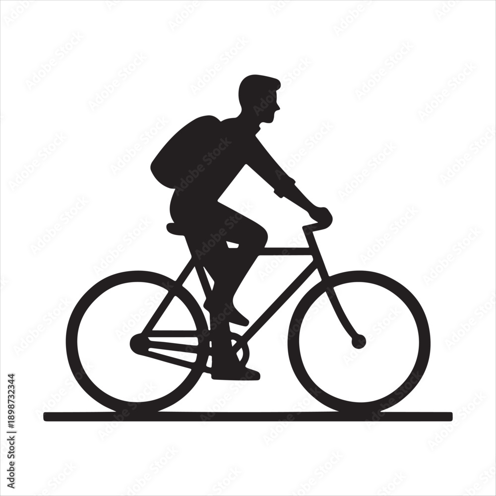 Fototapeta premium bicycle commuter vector silhouette line art icon idea collection