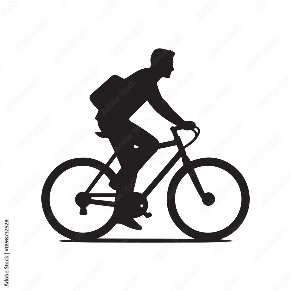 Obraz premium bicycle commuter vector silhouette line art icon idea collection