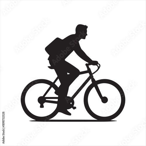 bicycle commuter vector silhouette line art icon idea collection