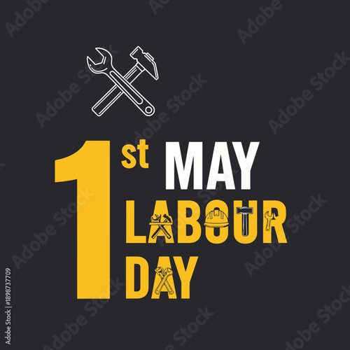 1st May Labour Day Poster – Workers Solidarity Industry Celebration Design