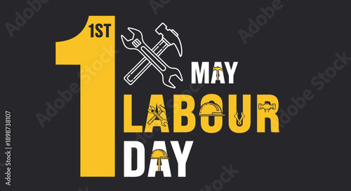 1st May Labour Day Poster – Workers Solidarity Industry Celebration Design