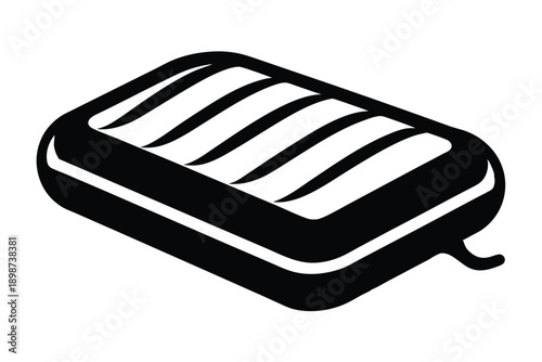 air mattress line art silhouette vector illustration