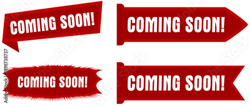 Vector Illustration Modern Coming Soon Banner Icon.