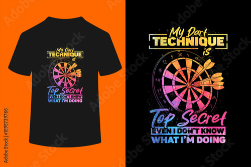 Darts Dart Funny Dart Player Dartboard T-Shirt, Small
