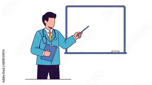 Doctor's Guidance: A focused depiction of a doctor presenting information. He's at the center of the scene.