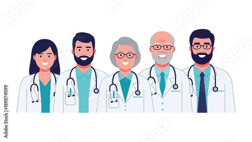 Medical Team in Unity: A diverse and skilled medical team stands united, embodying expertise and compassion. Their presence reflects a commitment to healthcare excellence and patient well-being.