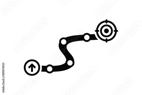 Strategic roadmap path with target icon vector illustration

