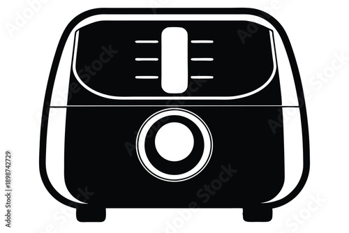 air fryer line art silhouette vector illustration
