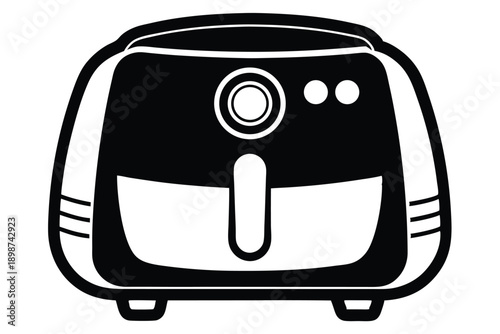 air fryer line art silhouette vector illustration