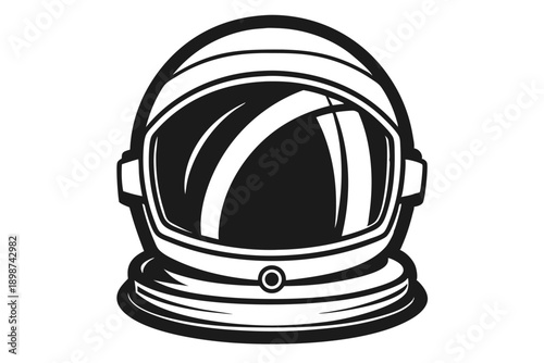 astronaut helmet line art silhouette vector illustration