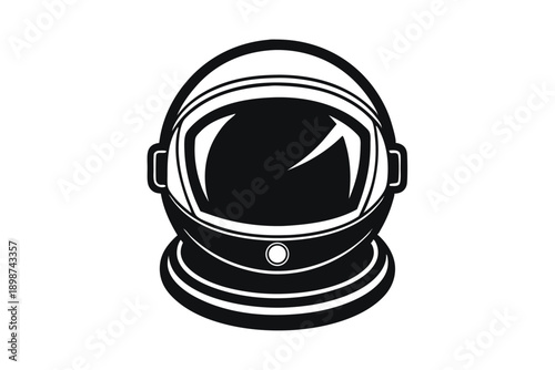 astronaut helmet line art silhouette vector illustration