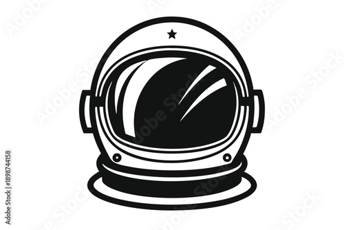 astronaut helmet line art silhouette vector illustration