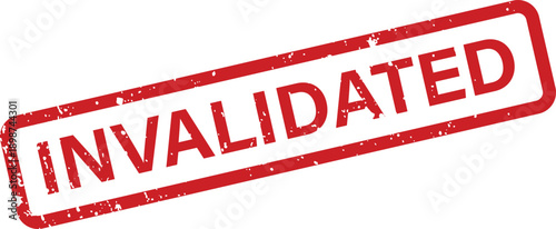 Red grunge rubber stamp clearly displaying the word Invalidated on a clean white background