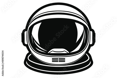 astronaut helmet line art silhouette vector illustration