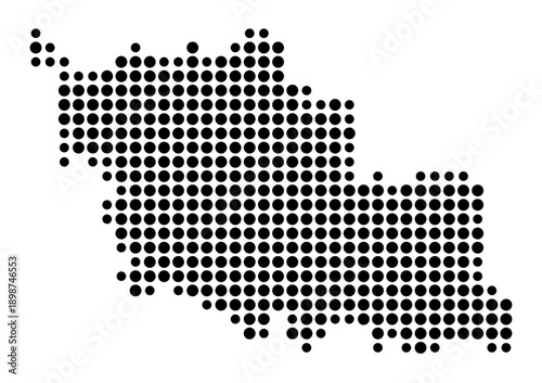 Symbol Map of the Landkreis Oder-Spree (Brandenburg, Germany) showing the county with a pattern of just a few black dots