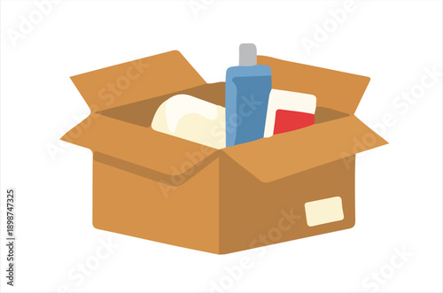 Open Box with Personal Care Products for Home Use