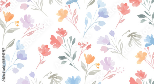 Dreamy vintage background, with watercolor floral elements, organic leaf patterns, aged canvas texture, elegant, calming aesthetic