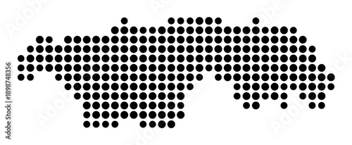 Symbol Map of the Landkreis Kyffhaeuserkreis (Thueringen, Germany) showing the county with a pattern of just a few black dots