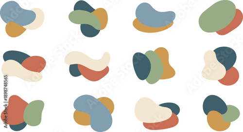 Modern Abstract Organic Fluid Blob Shapes Collection With Earthy Muted Tones For Liquid Graphic Design Web Backgrounds And Trendy Branding