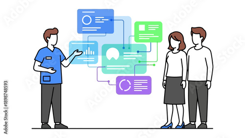 Data Information Presentation: A professional figure illustrates informational data in an informative presentation.
