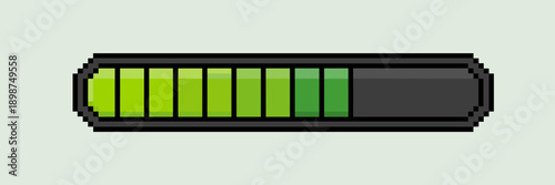 Glowing neon green pixel loading indicator – Perfect for cyberpunk game interfaces, high-contrast UI design, or digital progress trackers.
