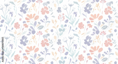 beautiful watercolor style flower leaf patterns wet. abstract beautiful seamless pattern illustration AI generated