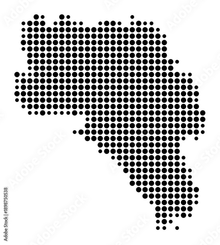 Symbol Map of the Landkreis Schwarzwald-Baar-Kreis (Baden-Wuerttemberg, Germany) showing the county with a pattern of just a few black dots
