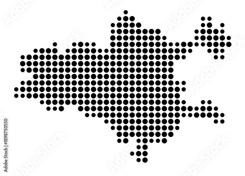 Symbol Map of the Landkreis Mayen-Koblenz (Rheinland-Pfalz, Germany) showing the county with a pattern of just a few black dots