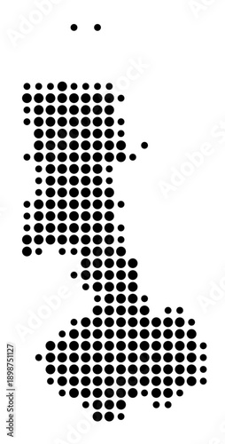 Symbol Map of the Landkreis Friesland (Niedersachsen, Germany) showing the county with a pattern of just a few black dots