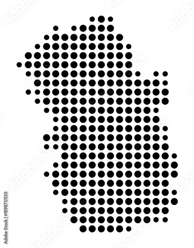 Symbol Map of the Kreisfreie Stadt Wilhelmshaven (Niedersachsen, Germany) showing the county with a pattern of just a few black dots
