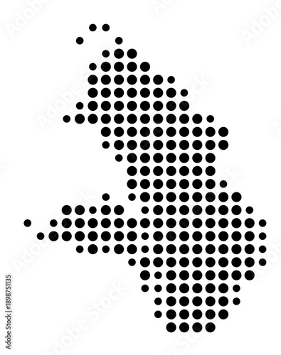 Symbol Map of the Stadtkreis Baden-Baden (Baden-Wuerttemberg, Germany) showing the county with a pattern of just a few black dots