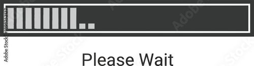 Loading bar with please wait message displayed underneath